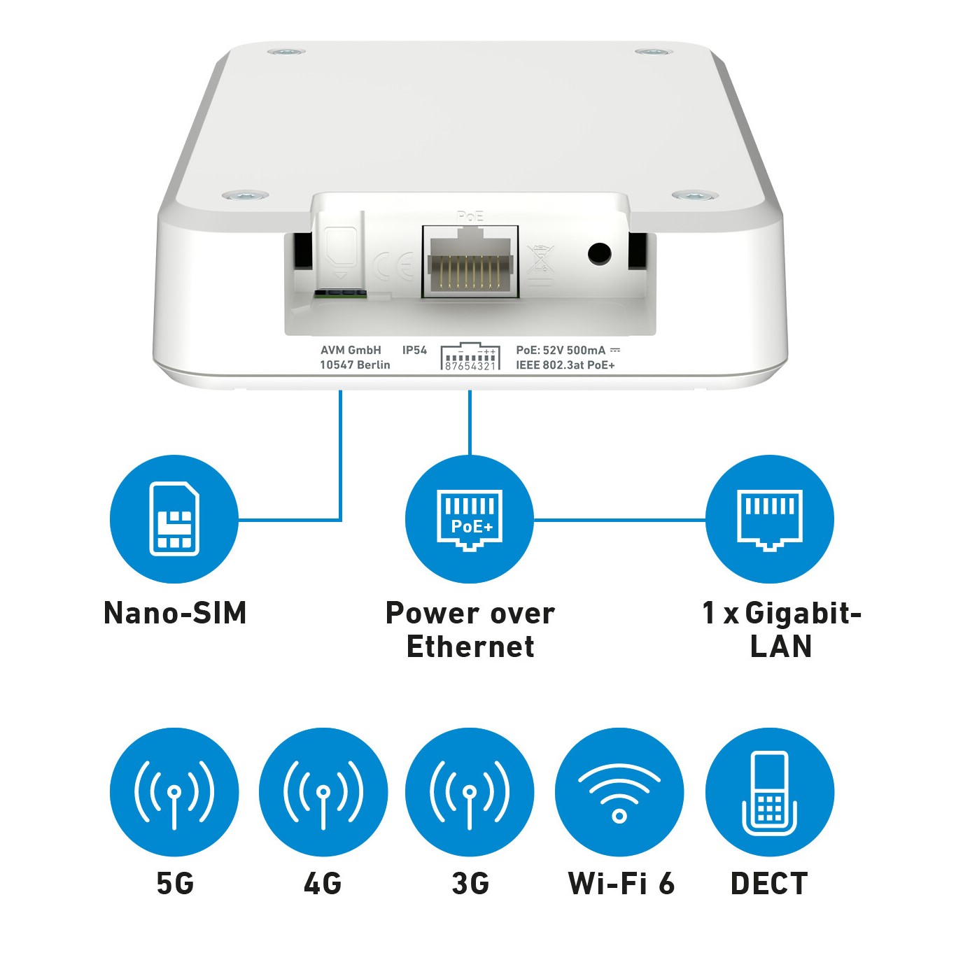 FRITZ!Box 6860 5G v2 WiFi 5 (WLAN AC) Router, Dualband, max. 1.300 Mbit/s, 5G/4G bis zu 1 Gbit/s