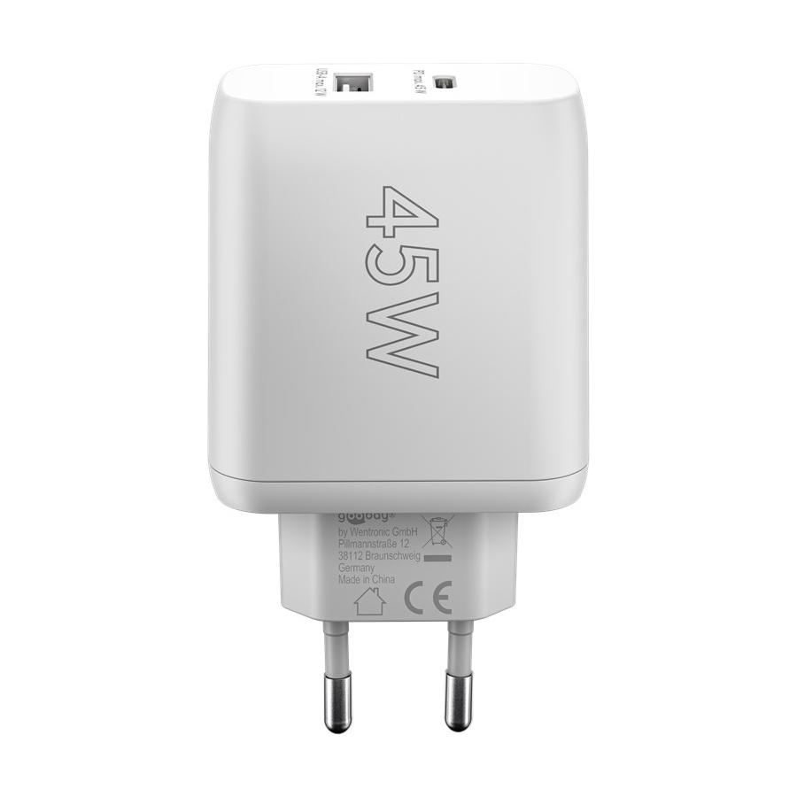 Goobay USB-CTM PD Dual fast charger (45 W) white