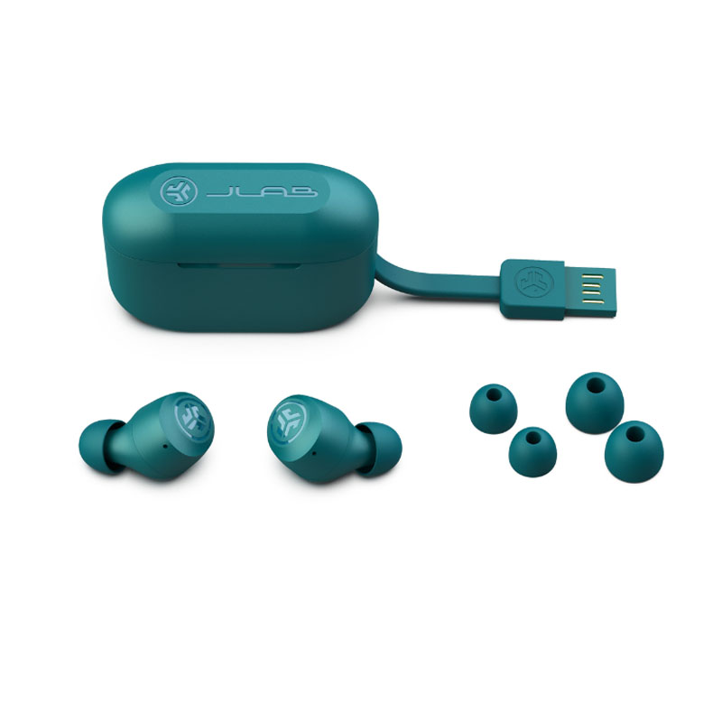 JLab Go Air Pop TWS In-Ear-Kopfhörer Insgesamt mehr als 32 Stunden Spielzeit, Integriertes MEMS-Mikrofon, Wasserfest