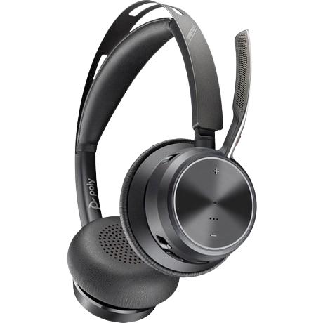 Poly Voyager Focus 2 USB-C-Headset incl. Ladestation incl. Adapter USB-C/ -A