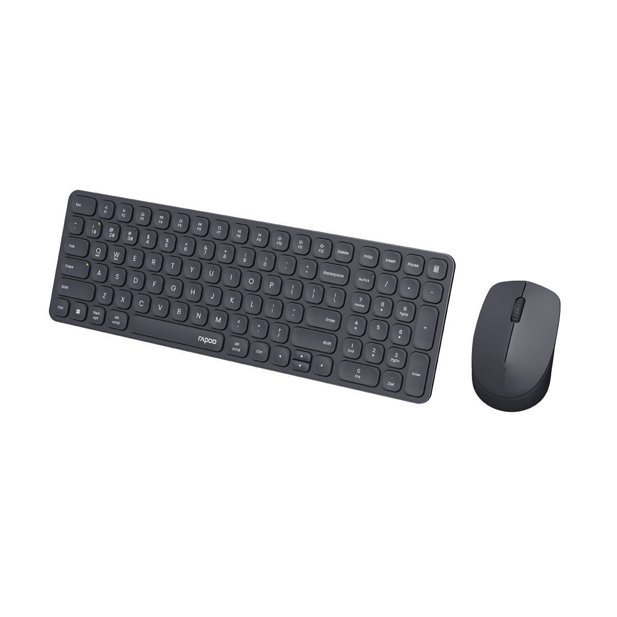 Rapoo Wireless ultra-flat multi-mode desktop “9310M” black, QWERTZ DE, 2.4 GHz, Bluetooth 4.0, Bluetooth 5.0, nano USB receiver & Storage