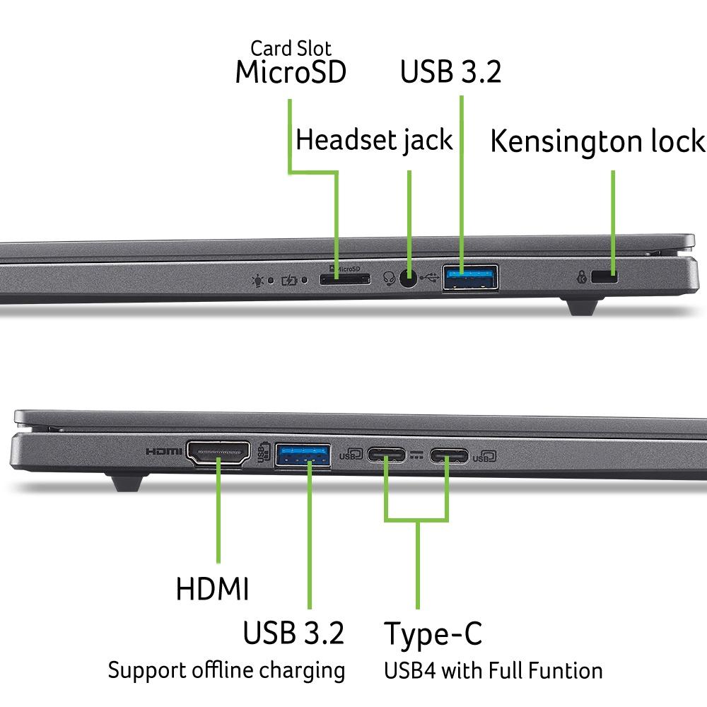 Acer Aspire 16 AI (A16-11M-X0X3) Copilot+ PC 16,0" WUXGA, IPS, 120Hz, Snapdragon X1-26-100 (45 TOPS), 16GB RAM, 512GB SSD, Windows 11