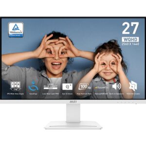 MSI Pro MP273QWDE E2 computer screen 68.6 cm (27″) 2560 x 1440 Pixel Wide Quad HD LCD White