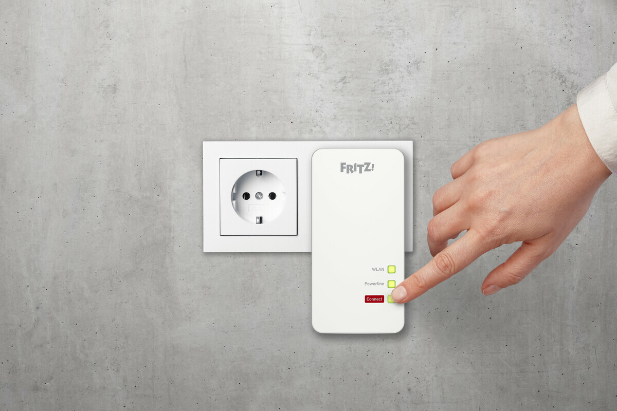 FRITZ!Powerline 1260 WLAN Einzeladapter Stabile Verbindung über die Stromleitung, bis zu 1.200 MBit/s