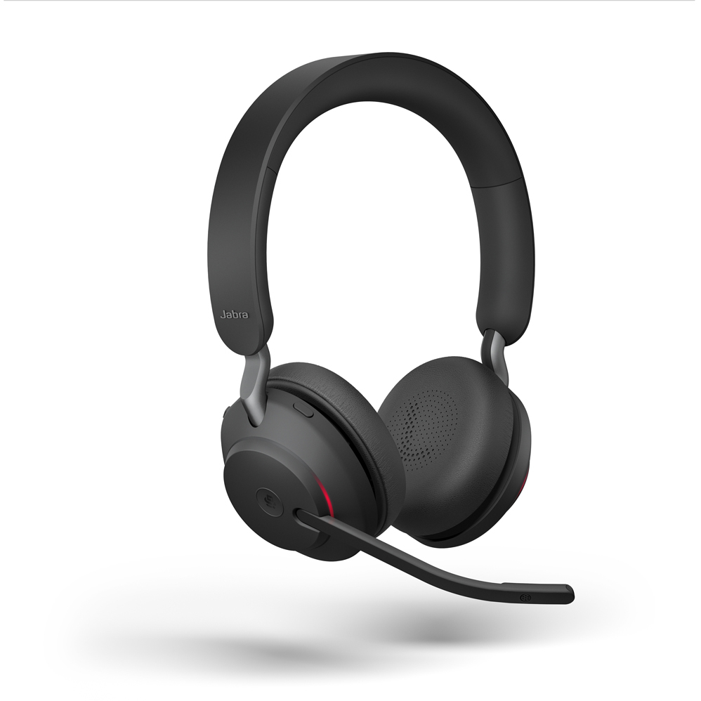 Jabra Evolve2 65 Headset, Stereo, kabellos, Bluetooth, schwarz inkl. Link 380 USB-A, Optimiert für Unified Communication