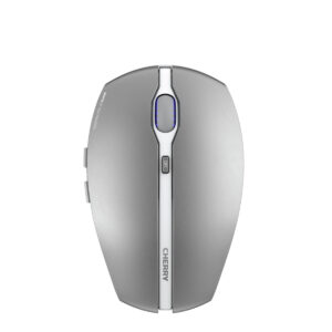 CHERRY Gentix BT – Bluetooth Maus mit Multi-Device Funktion für bis zu 3 Endgeräte, AES-128- Verschlüsselung, Frosted Silver