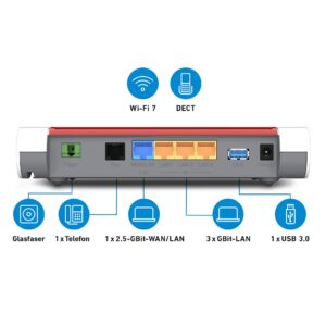 FRITZ!Box 5630 WiFi 7 (WLAN BE) Router, max. 3.600 Mbit/s, Glasfaser-Anschluss