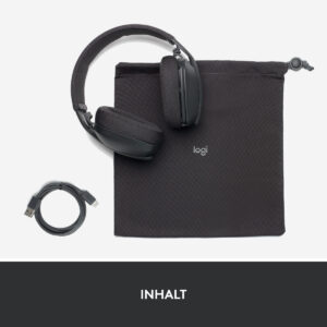 Logitech Zone Vibe 100 Bluetooth headset, noise cancellation, Up to 18h call time, Light and comfortable, graphite