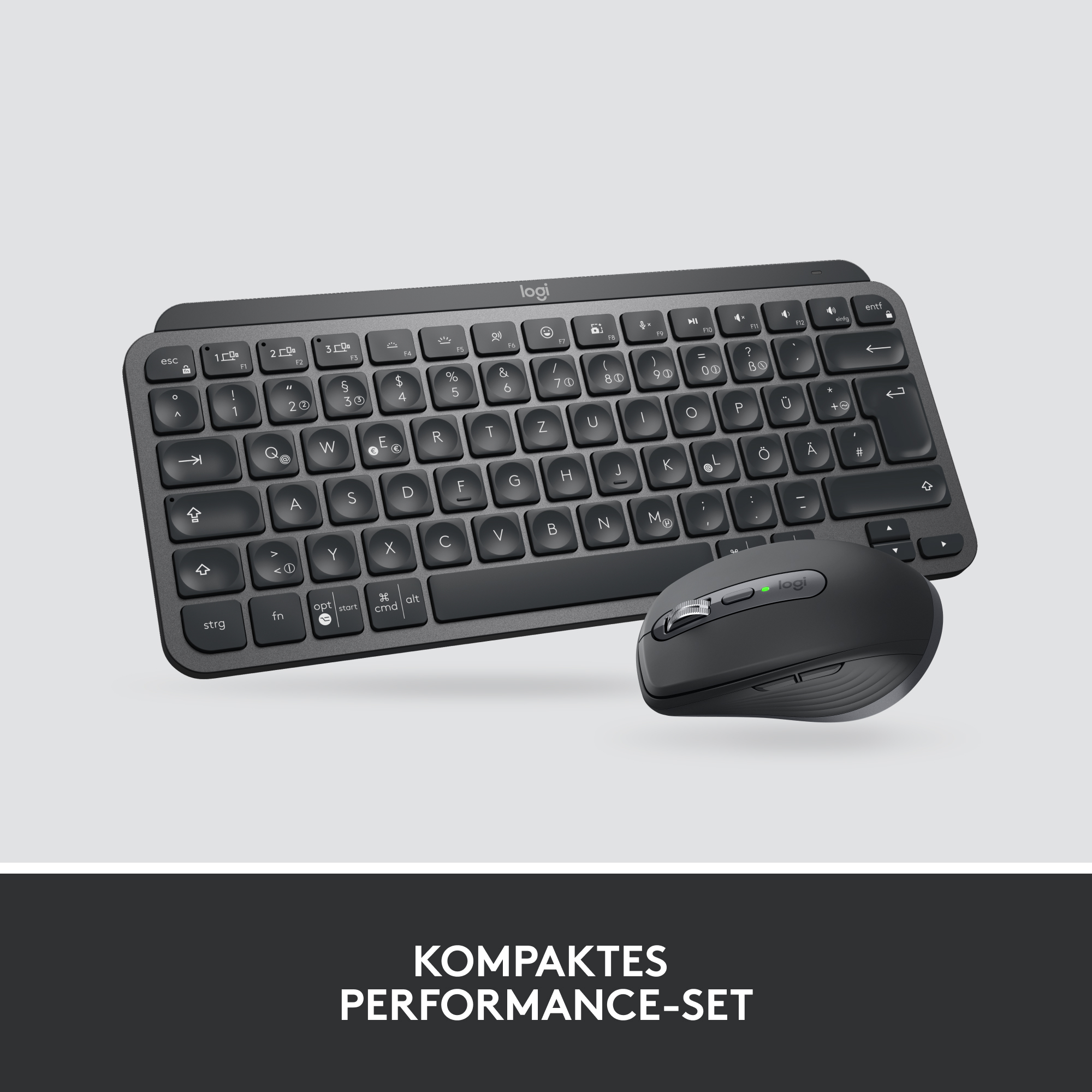 Logitech Combi Wireless MX Keys Mini Tastaur-and-Mouse Set Black, DE