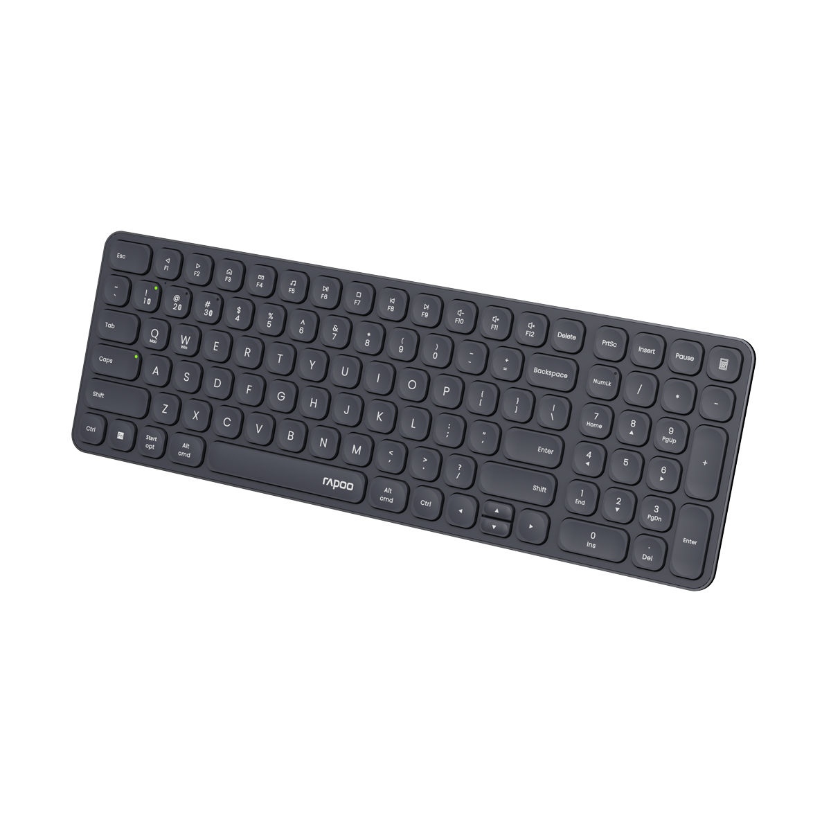 Rapoo Wireless, ultra-flat multi-mode keyboard “E9310M”, black, QWERTZ DE, 2.4 GHz, Bluetooth 4.0, Bluetooth 5.0, Nano USB receiver, Up to 10 m