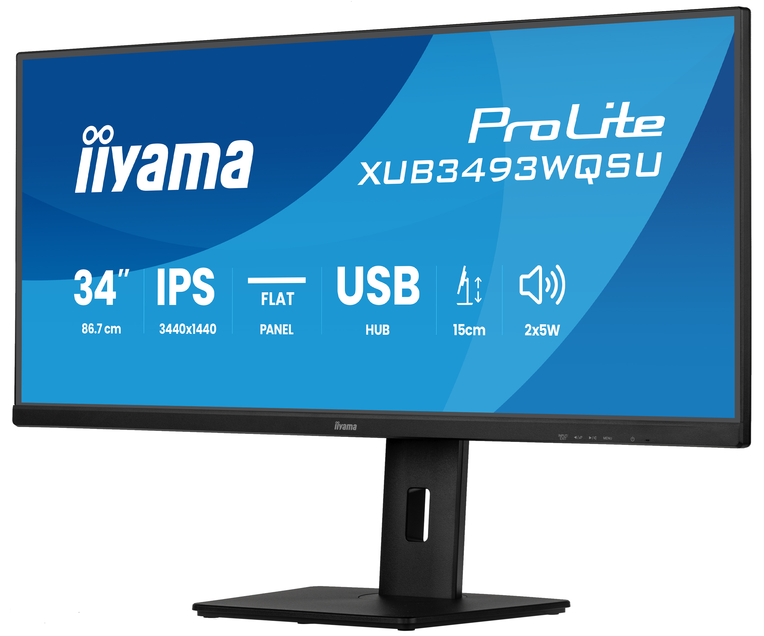 Iiyama ProLite XUB3493WQSU-B6 Business Monitor - Pivot, USB-Hub