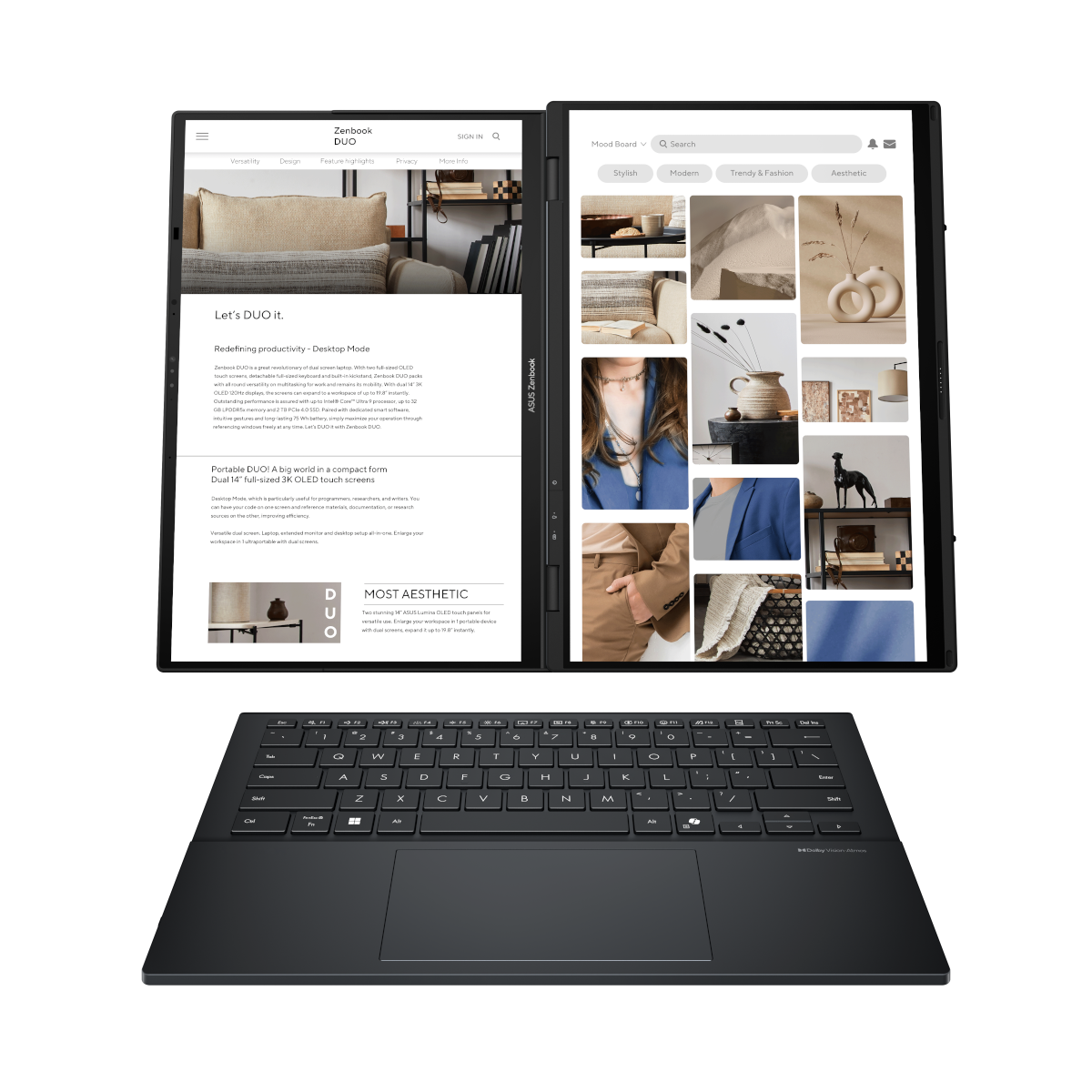 ASUS Zenbook Duo UX8406CA-QL194W - 14" WUXGA OLED, Intel Core Ultra 9-285H, 32GB RAM, 1TB SSD, Intel Arc, Windows 11