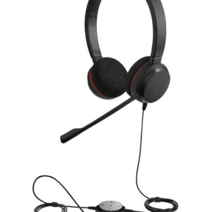 Jabra Evolve 20 SE Headset, Stereo, Kabelgebunden USB-A und -C-Anschluss, UC-Optimiert, Kunstlederohrpolster