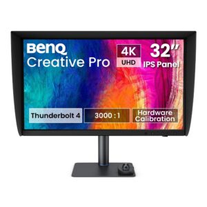 BenQ PV3250U, 31,5″ IPS, 4K UHD, 120 Hz, 5 ms, 99% P3, Thunderbolt 4 96 W, HDMI 2.1, DisplayPort 1.4