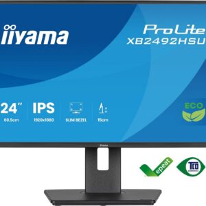 iiyama ProLite XB2492HSU-B1, 23,8″ IPS, Full HD, 120 Hz, 3 ms, HDMI, DisplayPort, USB-Hub, 150 mm höhenverstellbar