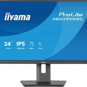 iiyama ProLite XB2495WSC-B1, 24,1″ WUXGA IPS, 1920×1200, 100Hz, 16:10, USB-C 65W, HDMI, USB-Hub, 99% sRGB