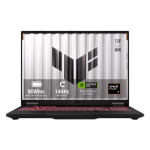 ASUS TUF Gaming A16 FA608UP-TU131W, 16″ 144Hz, AMD Ryzen 7 260, 16GB, 1TB SSD, NVIDIA GeForce RTX 5070, Windows 11 Home