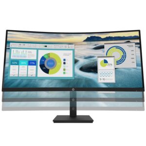 HP P34hc G4, 34-Zoll-Curved-WQHD-Monitor, VA-LCD, 3.440 × 1.440, USB-C mit 65 W, DisplayPort, HDMI