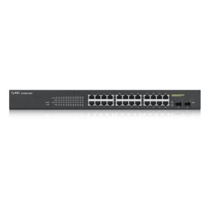Zyxel GS1900-24HP V2 Smart Managed Switch 24x Gigabit Ethernet (24x PoE+ max. 170 Watts), 2x SFP, Layer 2, Rackmount
