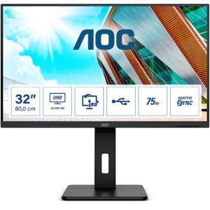 AOC P2 U32P2 computer screen 80 cm (31.5″) 3840 x 2160 Pixel 4K Ultra HD LED Black