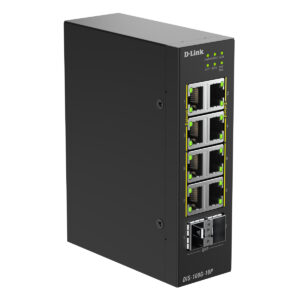 D-Link DIS-100G-10P Unmanaged Switch 8x Gigabit Ethernet (PoE+, max. 240W), 2x 1G SFP, DIN rail assembly, IP30
