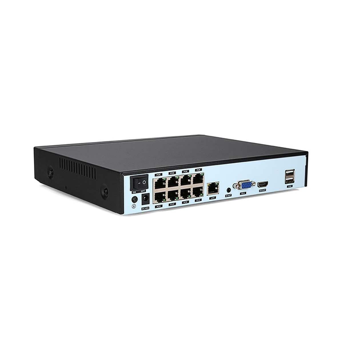 Foscam FN9108HE network video recorder Black 8 channel, 5MP, PoE, HDMI+VGA