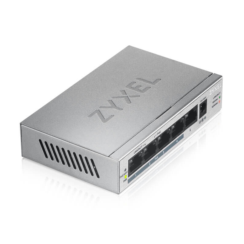 Zyxel GS1005HP Unmanaged Switch 5x Gigabit Ethernet (4x PoE+, max. 60 Watt)