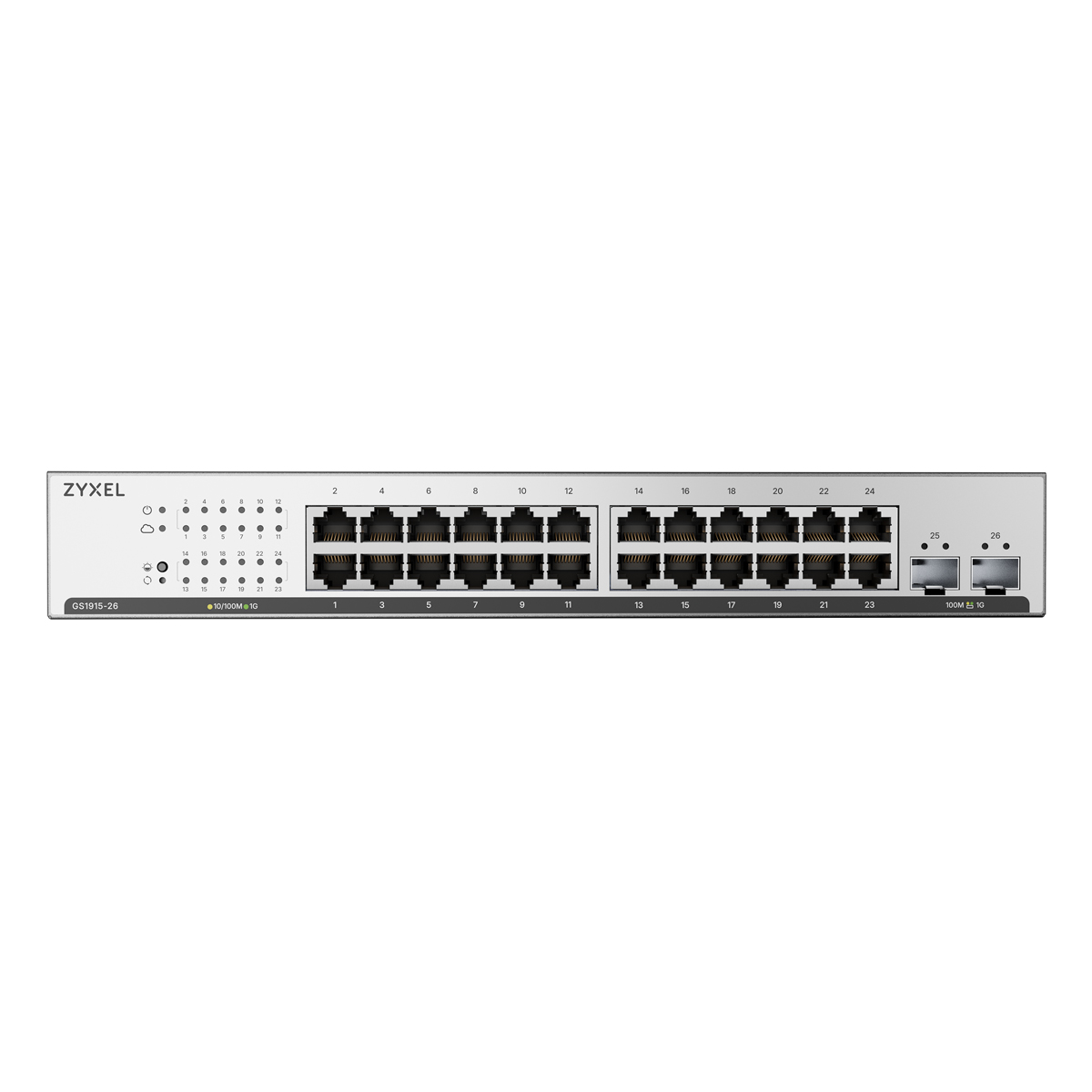 Zyxel GS1915-26v2 Smart Managed Switch 26 port, 24x Gigabit RJ45, 2x Gigabit SFP, Layer 2