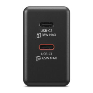 Lenovo Dual USB-C 65W GaN Charger, black